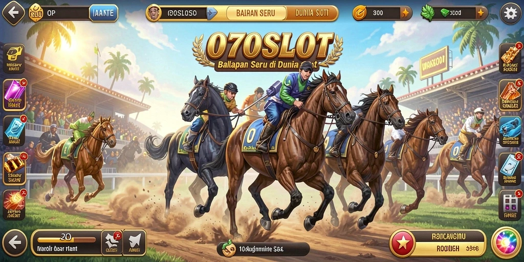Gameplay Racing seru di 070SLOT dengan banyak trek menantang.