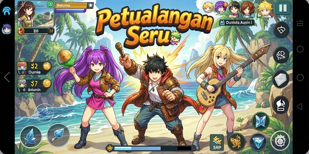 Tampilan gameplay anime yang menarik di 55RP.