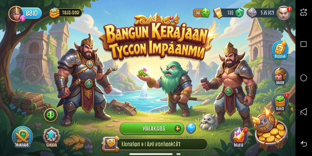 Screenshot gameplay 88ID menampilkan pengalaman membangun kerajaan Tycoon.