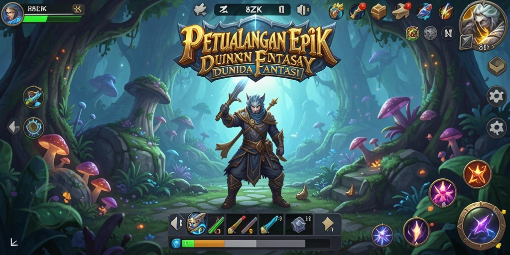 Screenshot gameplay <strong>8ZK</strong> menampilkan pertarungan epik melawan monster.
