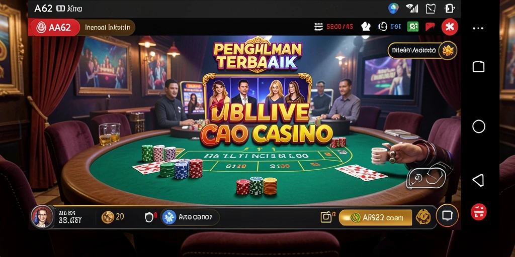 Tampilan gameplay seru di Live Casino AA62 dengan dealer profesional.