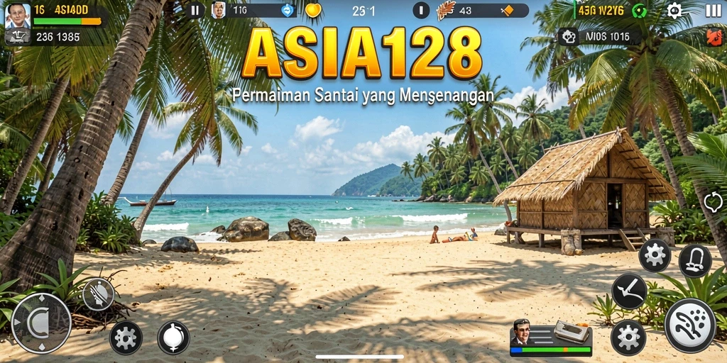 Screenshot utama ASIA128 menunjukkan karakter lucu dalam gameplay yang seru dan interaktif.