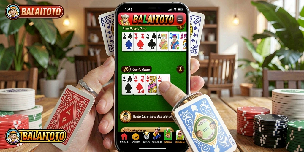 Tampilan gameplay seru dalam permainan Gaple BALAITOTO.
