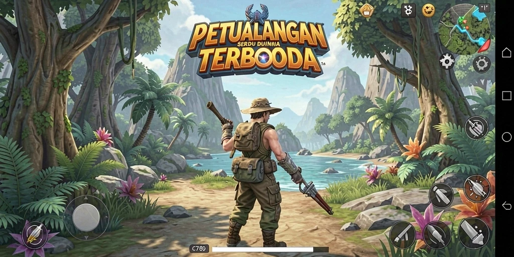Screenshot gameplay C789 menampilkan petualangan seru di dunia terbuka.