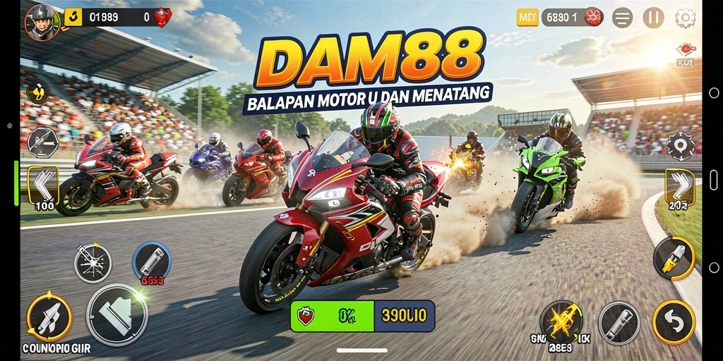 Gameplay seru balapan motor di DAM88 yang menegangkan.