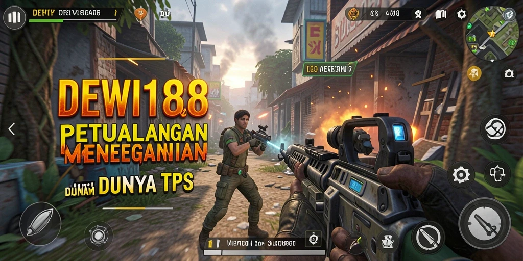 Screenshot utama DEWI188 yang menampilkan aksi menegangkan dalam gameplay TPS.