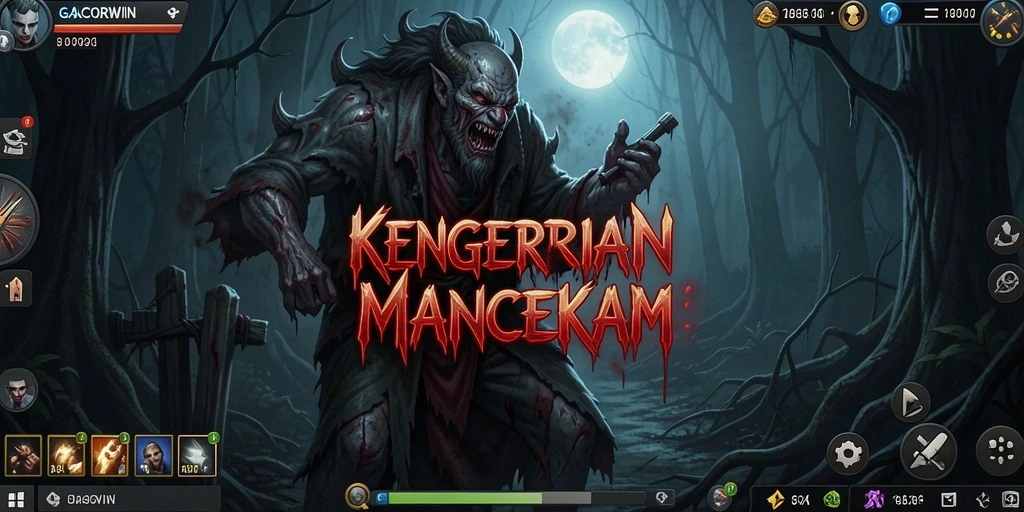Tangkapan layar gameplay <strong>GACORWIN</strong> menunjukkan suasana Horror yang menakutkan.