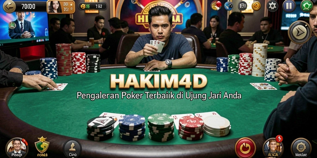 Screenshot permainan Poker yang menunjukkan keseruan HAKIM4D.