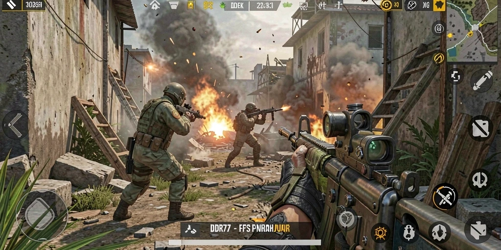 Tampilan gameplay seru dari pertempuran di IDR77.