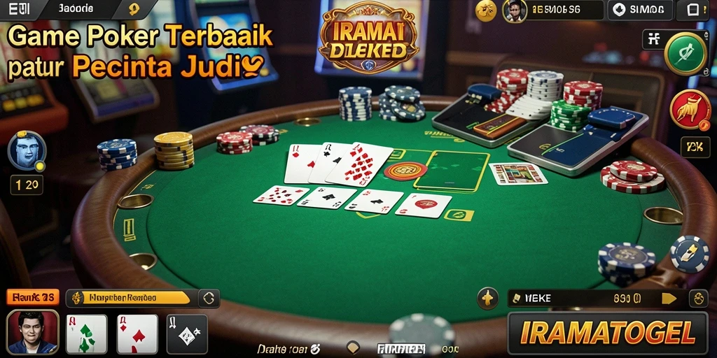 Tampilan gameplay mendebarkan di IRAMATOGEL dengan aksi Poker yang intens.