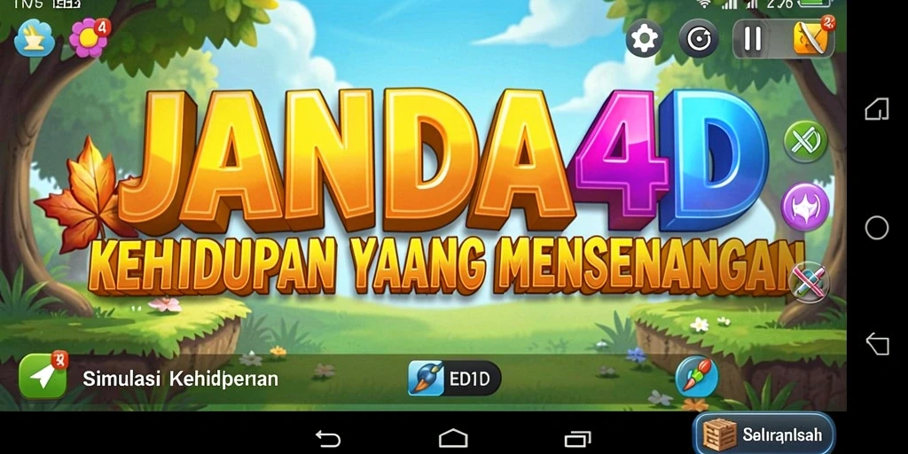 Screenshot utama dari JANDA4D menampilkan gameplay simulasi yang seru dan interaktif.