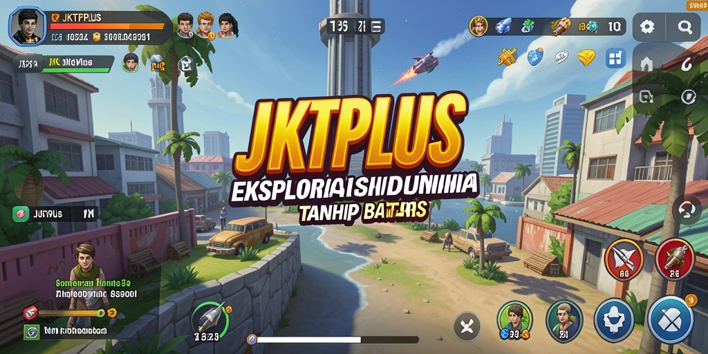 Screenshot gameplay JKTPLUS yang menunjukkan eksplorasi di dunia terbuka.