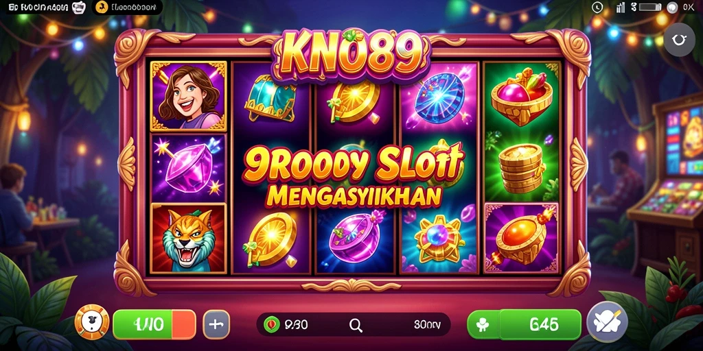 Screenshot gameplay KNO89 menampilkan gulungan Slot yang menarik dan efek visual yang memukau.