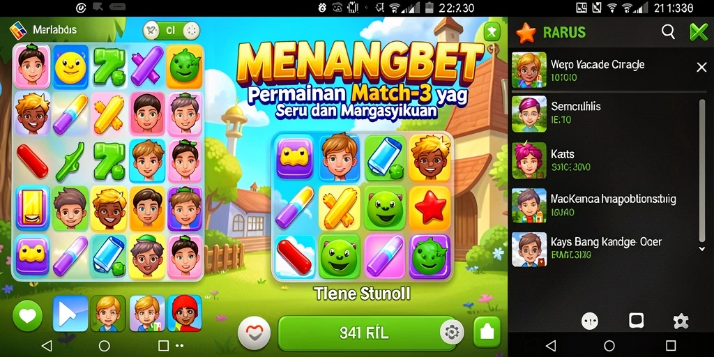 Tampilan gameplay MENANGBET yang menarik dengan permata berwarna-warni.