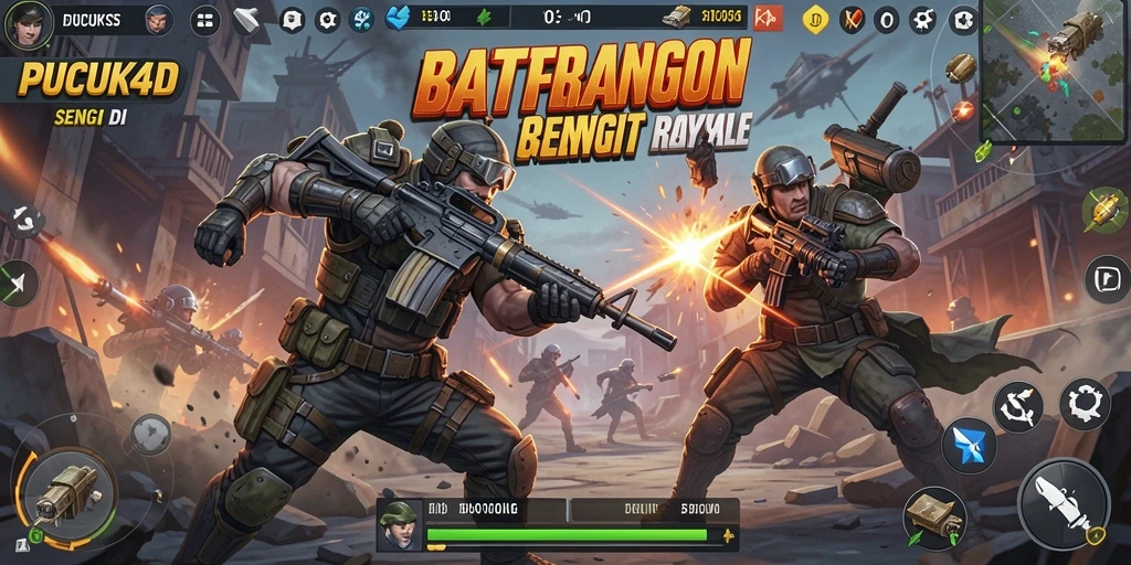 Tangkapan layar aksi seru gameplay Battle Royale PUCUK4D.
