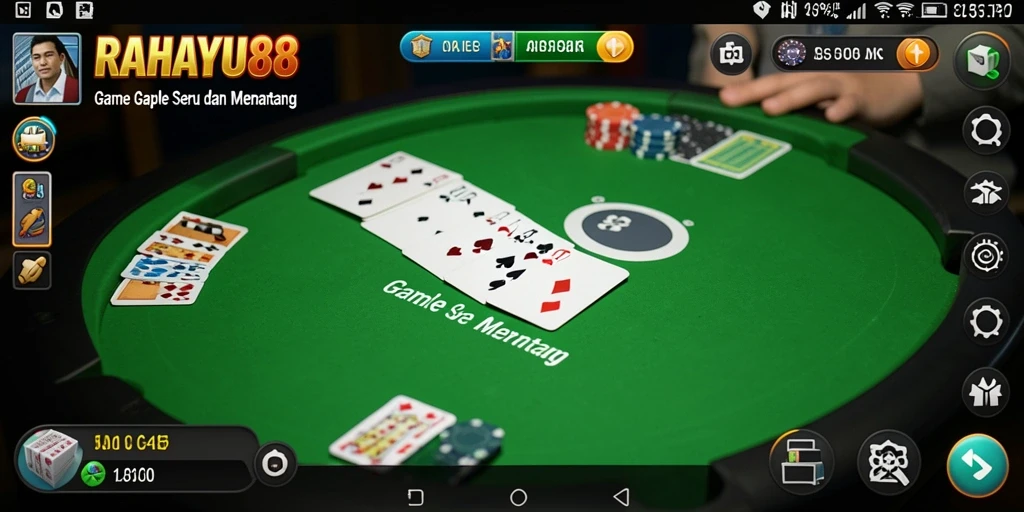 Tampilan menarik dari gameplay Gaple di RAHAYU88.