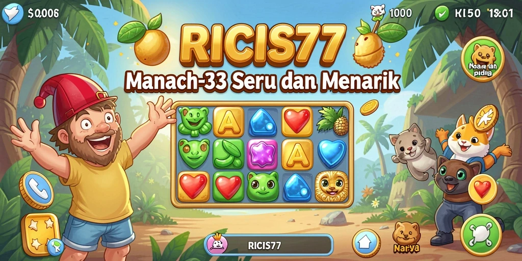 Gameplay seru RICIS77 dengan grafis cerah.