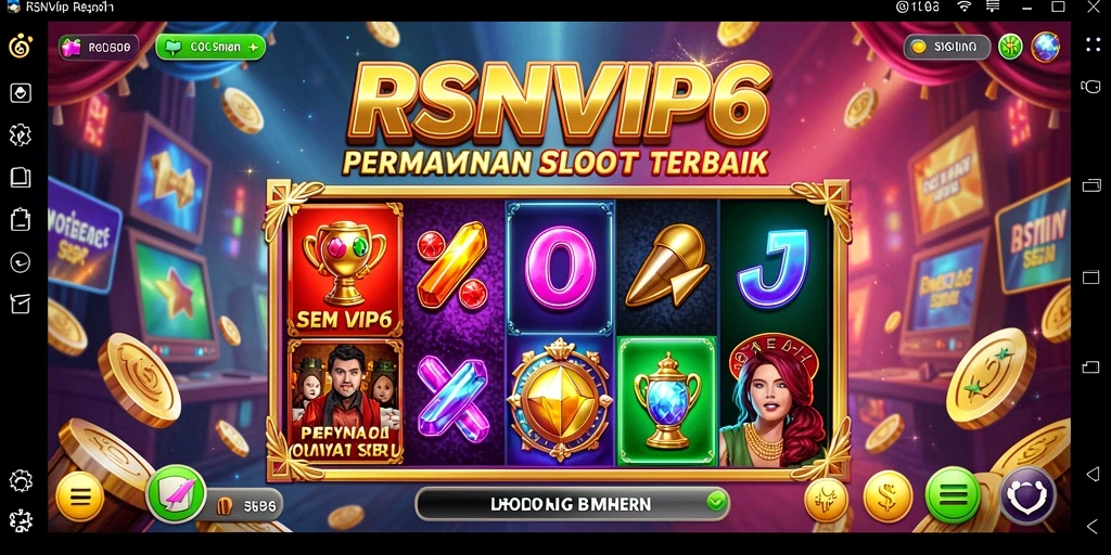 Screenshot menampilkan gameplay menarik RSNVIP6 dengan simbol slot cerah.