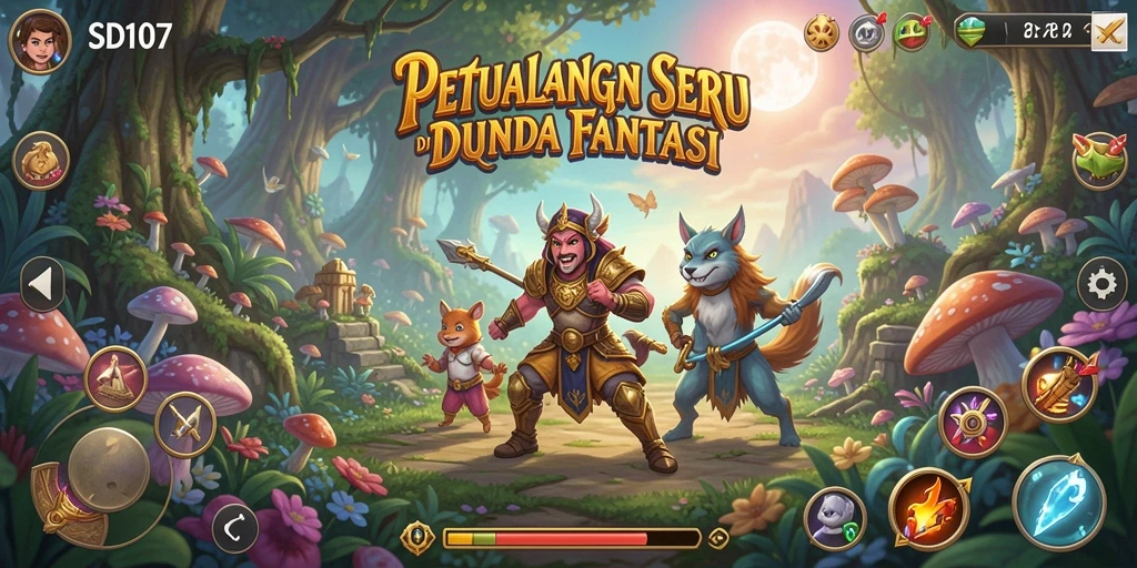 Screenshot gameplay SD107 yang menampilkan aksi petualangan yang mendebarkan.