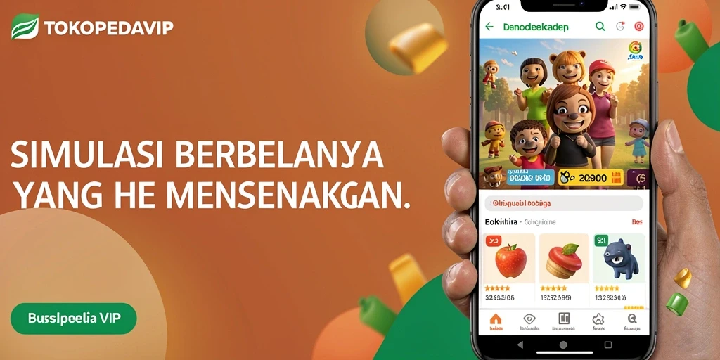 Screenshot gameplay <strong>TOKOPEDIAVIP</strong> menampilkan antarmuka belanja yang menarik dan interaktif.